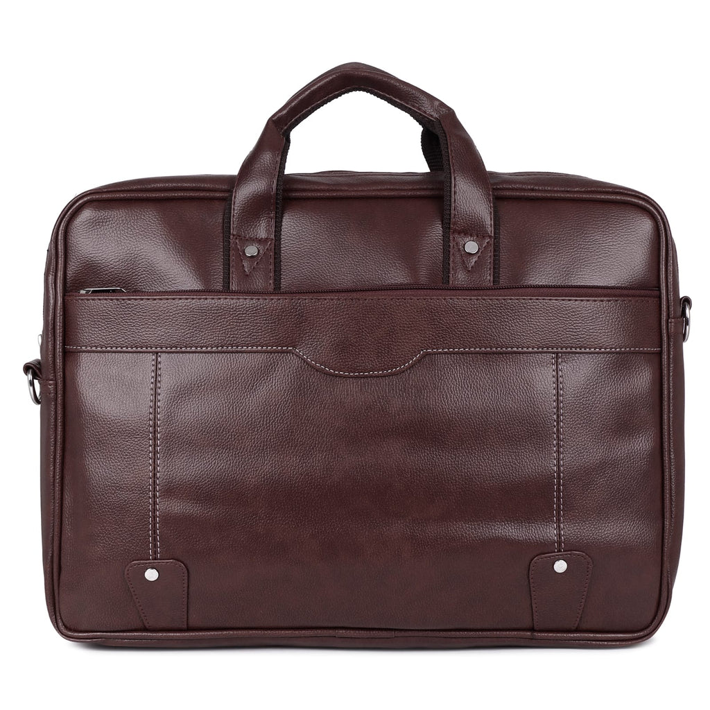 Premium Brown Leather Laptop Briefcase / Office Work Bag